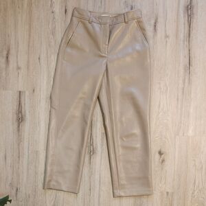 Babaton Cropped Faux Leather Pants in Taupe
